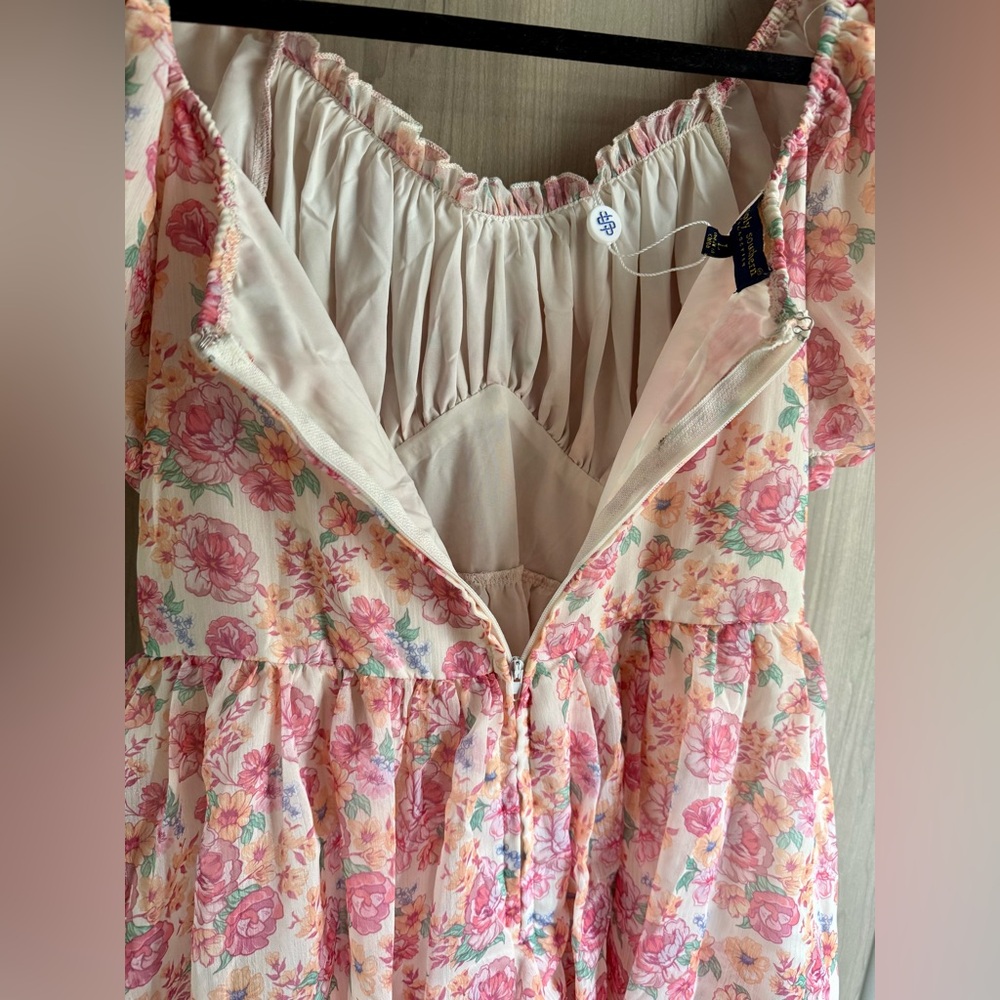 Simply Southern | Pink Floral Mini Dress | Size L - Picture 7 of 10